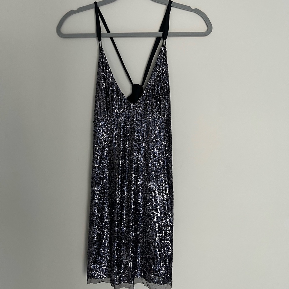 Free people Navy Sequin Mini Dress